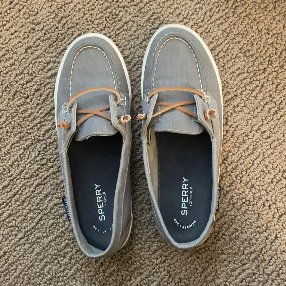 Gray slip on Sperrys